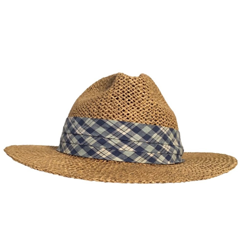 Vintage Fedora Straw Beach Hat Made in the USA